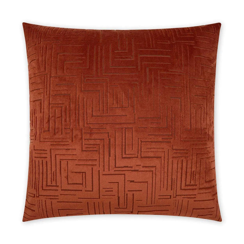 Klint Henna Geometric Copper Large Throw Pillow With Insert Throw Pillows LOOMLAN By D.V. Kap