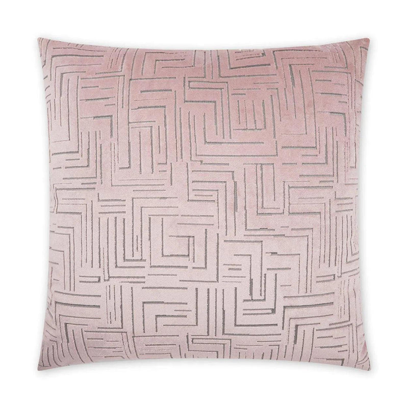 Klint Rose Geometric Blush Large Throw Pillow With Insert Throw Pillows LOOMLAN By D.V. Kap