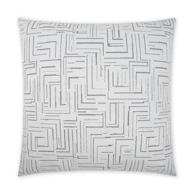 Klint Snow Geometric White Large Throw Pillow With Insert Throw Pillows LOOMLAN By D.V. Kap