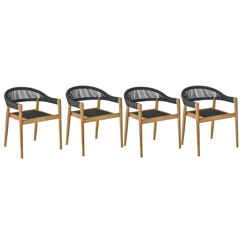 Klint Teak Outdoor Stacking Armchair (Set of 4) Outdoor Dining Chairs LOOMLAN By HiTeak