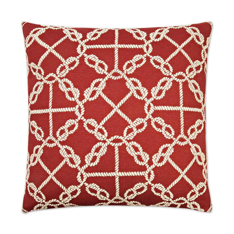 Knots Red Throw Pillow With Insert Throw Pillows LOOMLAN By D.V. Kap