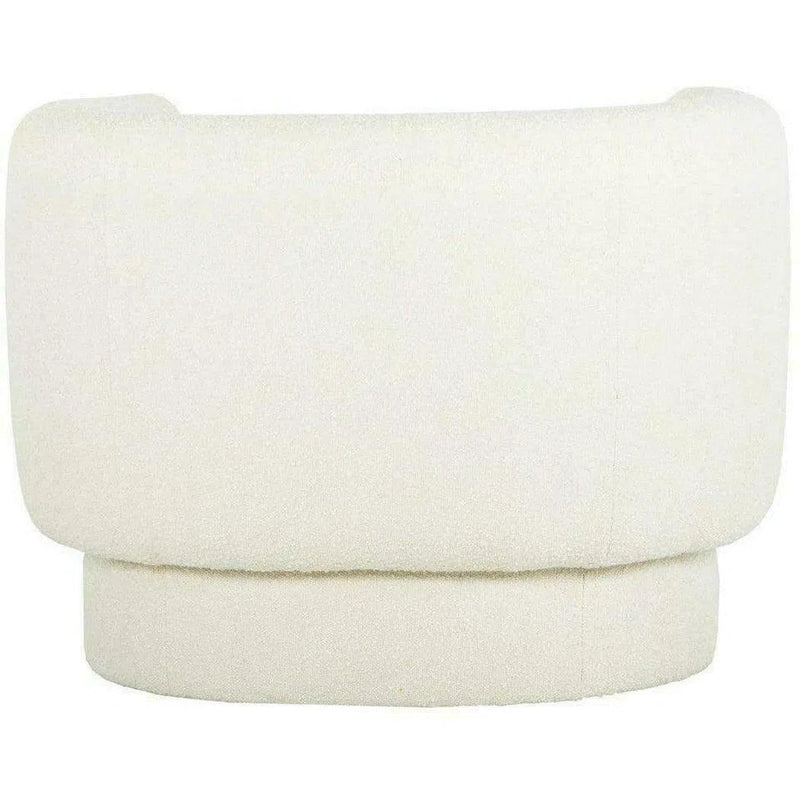 Koba Boucle Sheepskin White Sherpa Round Bucket Accent Chair Club Chairs LOOMLAN By Moe's Home