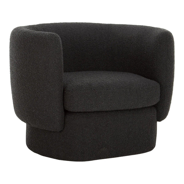 Koba Polyester Upholstered Black Armless Chair Club Chairs LOOMLAN By Moe's Home