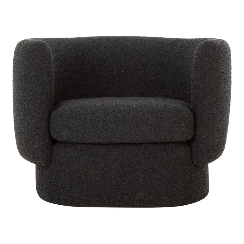 Koba Polyester Upholstered Black Armless Chair Club Chairs LOOMLAN By Moe's Home