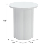 Kogur Aluminum White Round Side Table Outdoor Side Tables LOOMLAN By Zuo Modern