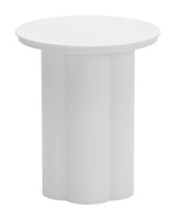 Kogur Aluminum White Round Side Table Outdoor Side Tables LOOMLAN By Zuo Modern