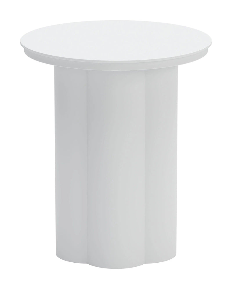 Kogur Aluminum White Round Side Table Outdoor Side Tables LOOMLAN By Zuo Modern