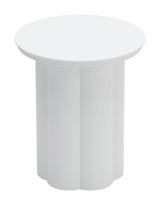 Kogur Aluminum White Round Side Table Outdoor Side Tables LOOMLAN By Zuo Modern