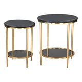 Koper Coffee Table Set (2-Piece) Black Coffee Tables LOOMLAN By Zuo Modern