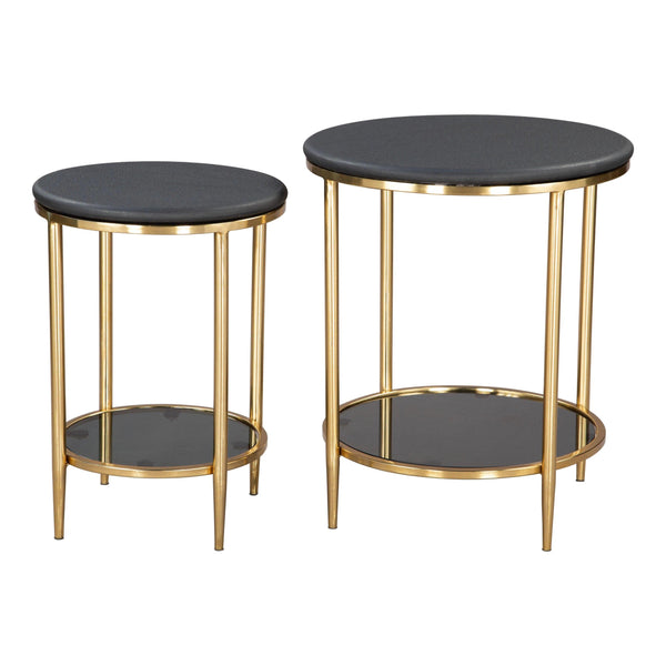 Koper Coffee Table Set (2-Piece) Black Coffee Tables LOOMLAN By Zuo Modern