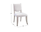 Korey Wood Cream Armless Dining Chair Set of 2 Dining Chairs LOOMLAN By Bassett Mirror