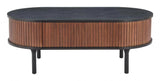 Koriana Wood Black and Walnut Oval Coffee Table Coffee Tables LOOMLAN By Zuo Modern