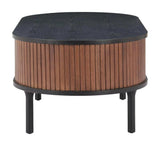 Koriana Wood Black and Walnut Oval Coffee Table Coffee Tables LOOMLAN By Zuo Modern