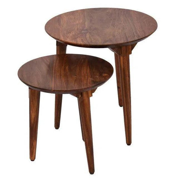 Korsvik Round Wood Table Set Side Tables LOOMLAN By LOOMLAN