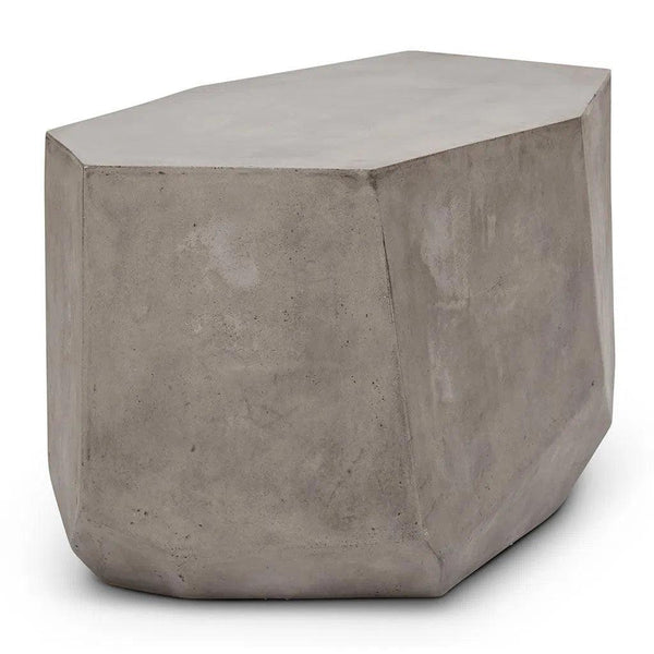 Kristal Fiber Reinforced Concrete Geometric End Table Outdoor Side Tables LOOMLAN By Urbia