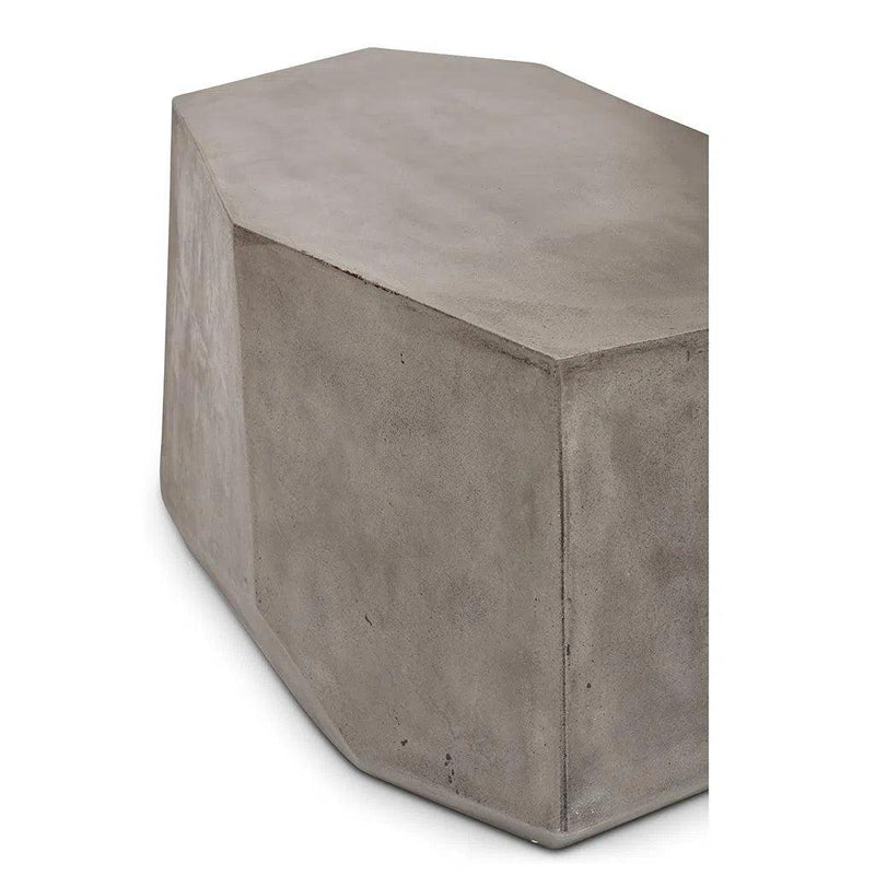 Kristal Fiber Reinforced Concrete Geometric End Table Outdoor Side Tables LOOMLAN By Urbia