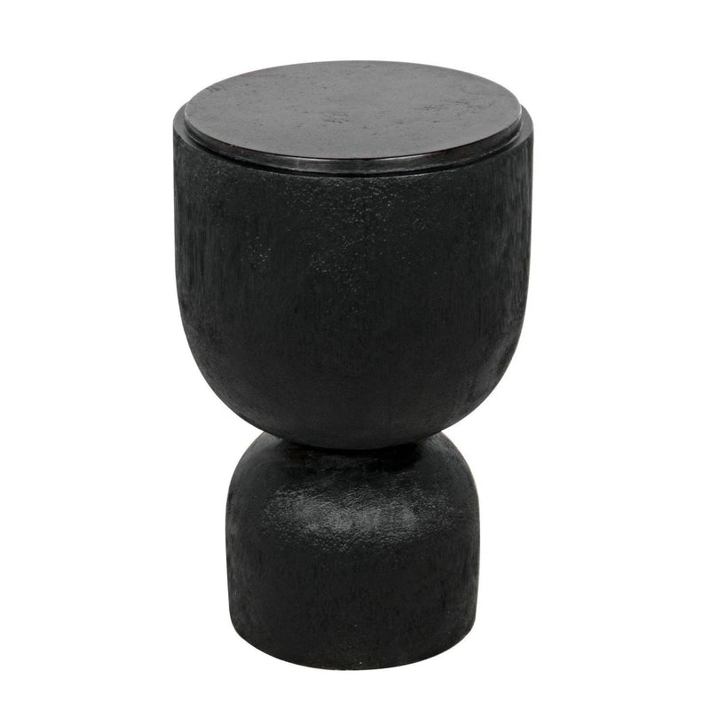 Kudoro Black Marble Round Side Table Side Tables LOOMLAN By Noir