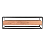 Kula Contemporary Wooden Marble Top Media TV Stand TV Stands & Media Centers LOOMLAN By Moe's Home