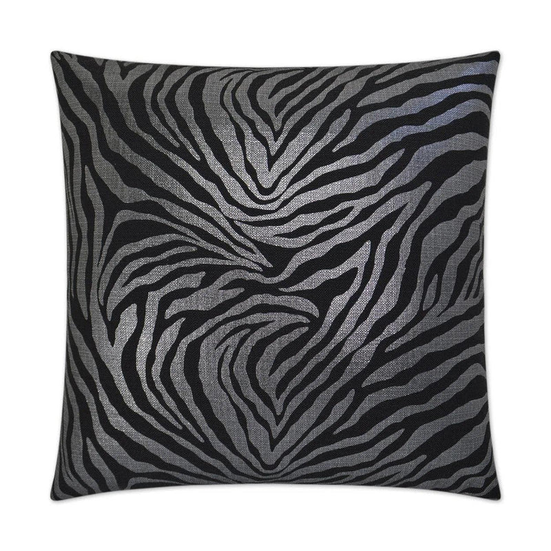 Kumba Ebony Black Throw Pillow With Insert Throw Pillows LOOMLAN By D.V. Kap