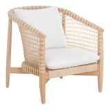 Kuna Solid Teak Frame with Lloyd Loom Weave Outdoor Chair Outdoor Lounge Chairs LOOMLAN By Moe's Home