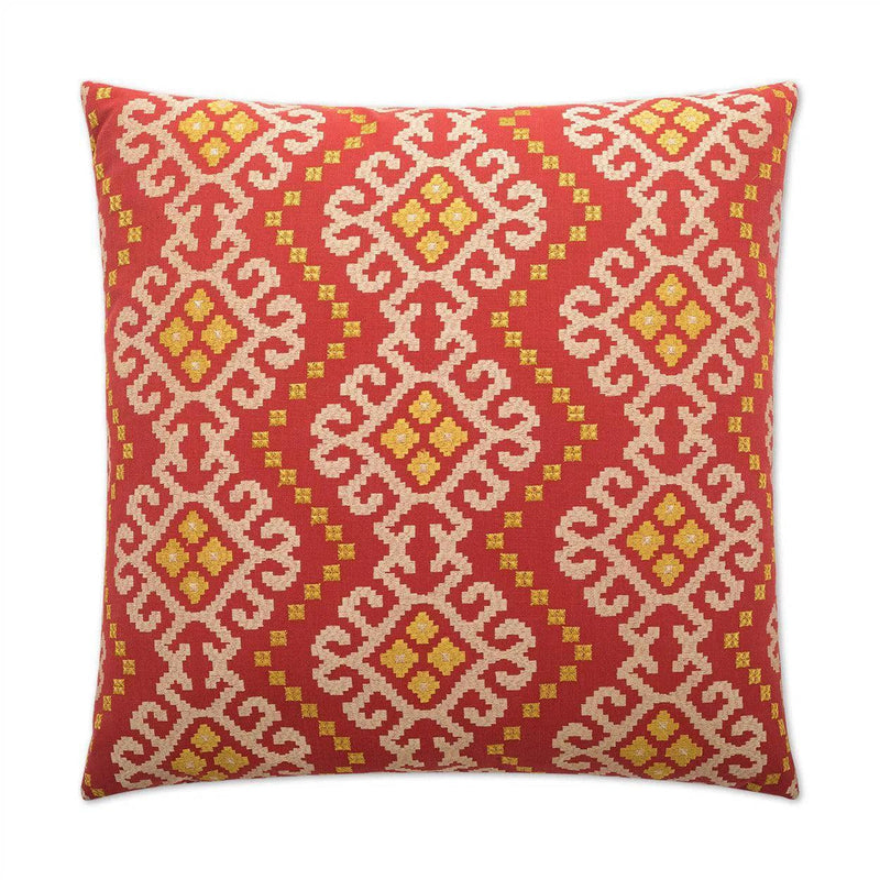 Kurta Red Throw Pillow With Insert Throw Pillows LOOMLAN By D.V. Kap