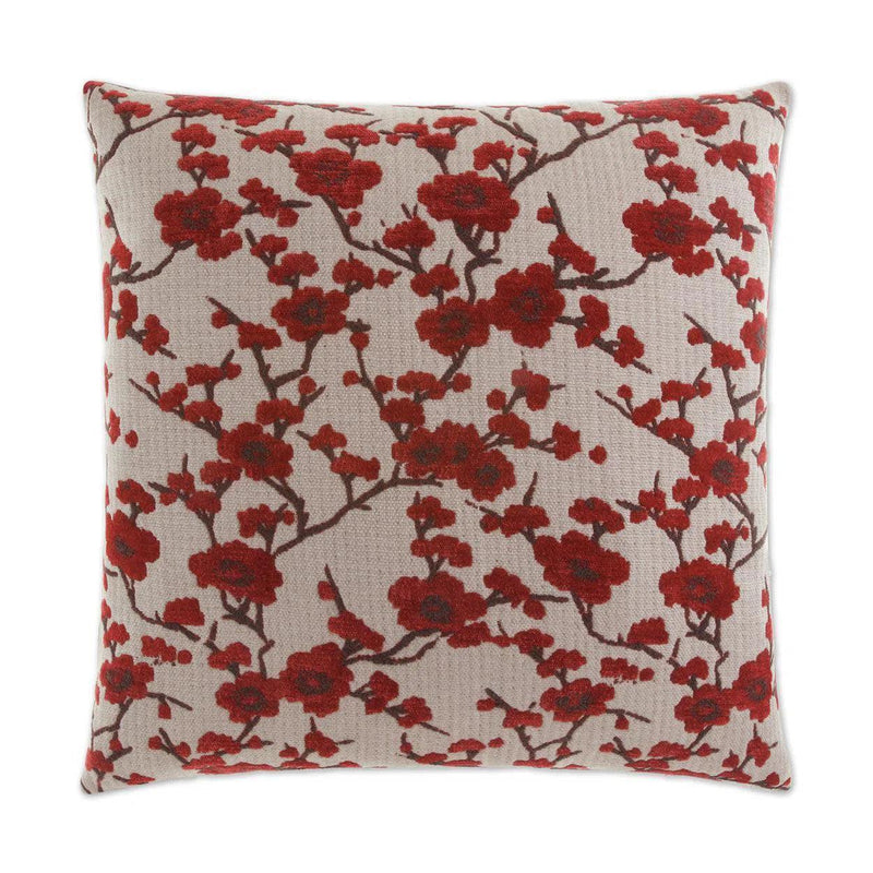 Kyoto Red Throw Pillow With Insert Throw Pillows LOOMLAN By D.V. Kap