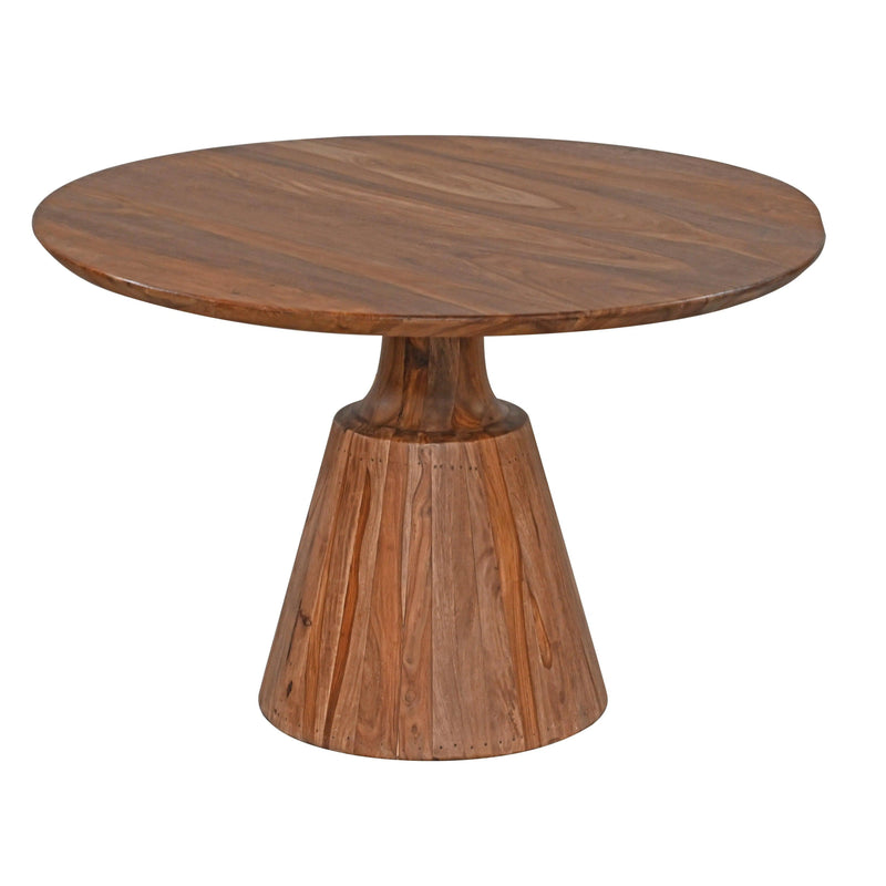 Kyrkeham Natural Sheesham Timber Round Dining Table Dining Tables LOOMLAN By LOOMLAN