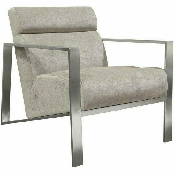 La Brea Ivory Accent Chair Stainless Steel Frame Tight Back Club Chairs LOOMLAN By Diamond Sofa