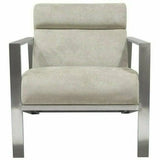 La Brea Ivory Accent Chair Stainless Steel Frame Tight Back Club Chairs LOOMLAN By Diamond Sofa