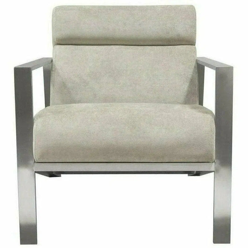 La Brea Ivory Accent Chair Stainless Steel Frame Tight Back Club Chairs LOOMLAN By Diamond Sofa