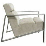 La Brea Ivory Accent Chair Stainless Steel Frame Tight Back Club Chairs LOOMLAN By Diamond Sofa