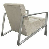 La Brea Ivory Accent Chair Stainless Steel Frame Tight Back Club Chairs LOOMLAN By Diamond Sofa