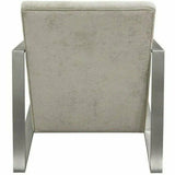 La Brea Ivory Accent Chair Stainless Steel Frame Tight Back Club Chairs LOOMLAN By Diamond Sofa