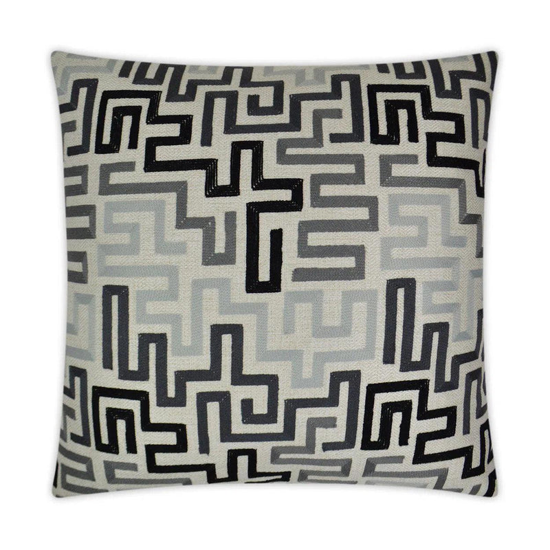 Labyrinth Alloy Grey Throw Pillow With Insert Throw Pillows LOOMLAN By D.V. Kap