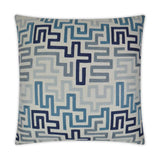 Labyrinth Indigo Blue Throw Pillow With Insert Throw Pillows LOOMLAN By D.V. Kap