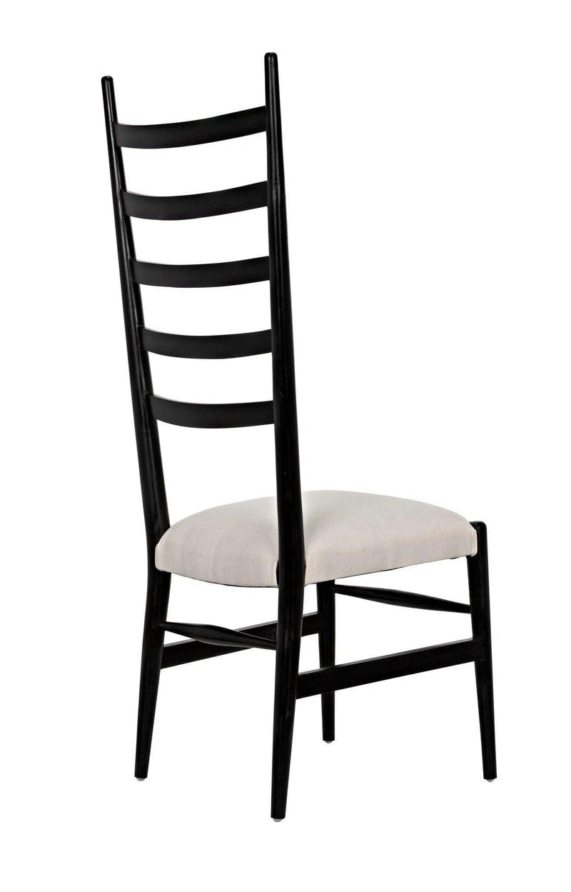 Ladder Wood Black Armless Chair Club Chairs LOOMLAN By Noir