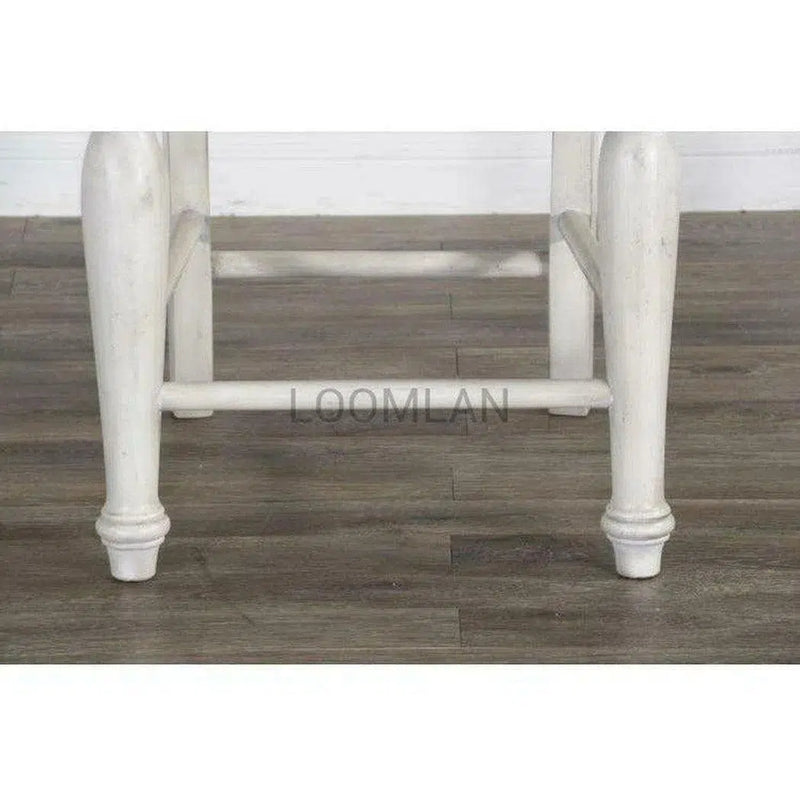 Ladderback Wood Seat Counter Height Barstool 24"H Counter Stools LOOMLAN By Sunny D