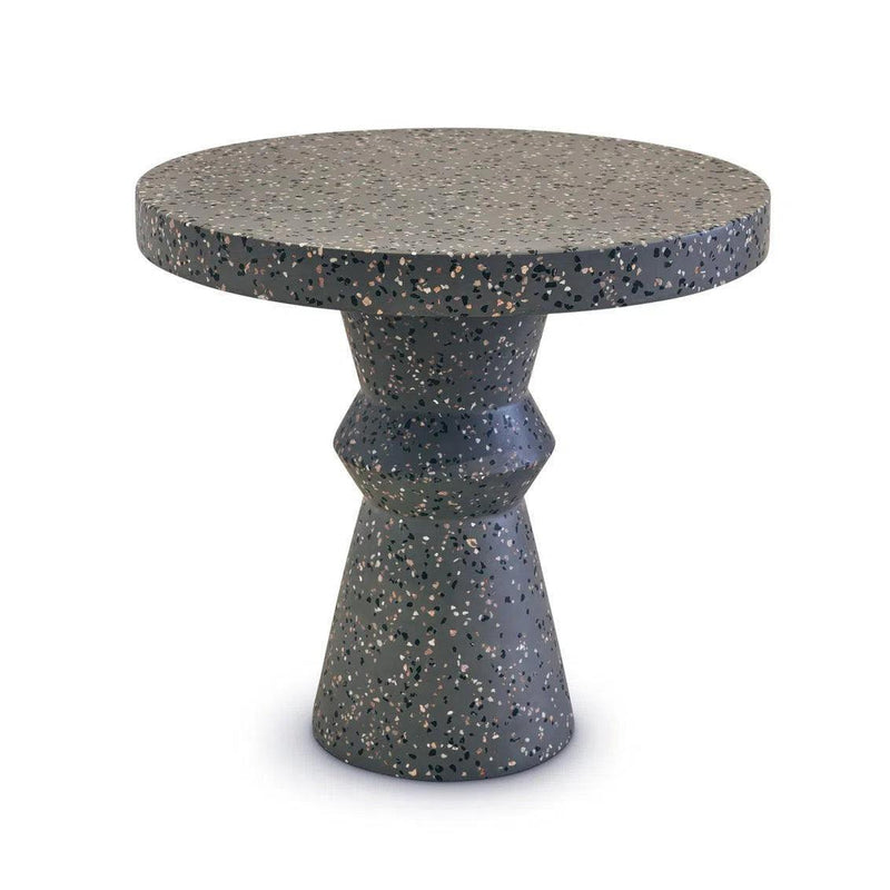 Ladera Concrete and Fiberglass Grey Round End Table Side Tables LOOMLAN By Bassett Mirror