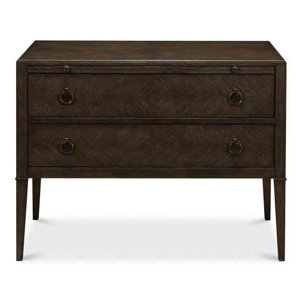 Ladlow Chest Two Drawers Artisan Grey Finish Chests LOOMLAN By Sarreid