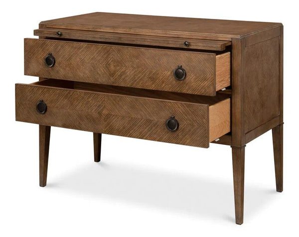 Ladlow Chest Two Drawers Light Mink Finish Chests LOOMLAN By Sarreid