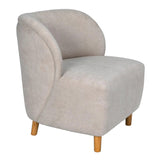 Laffont Wood Armless Chair with Wheat Fabric Club Chairs LOOMLAN By Noir