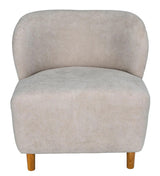 Laffont Wood Armless Chair with Wheat Fabric Club Chairs LOOMLAN By Noir