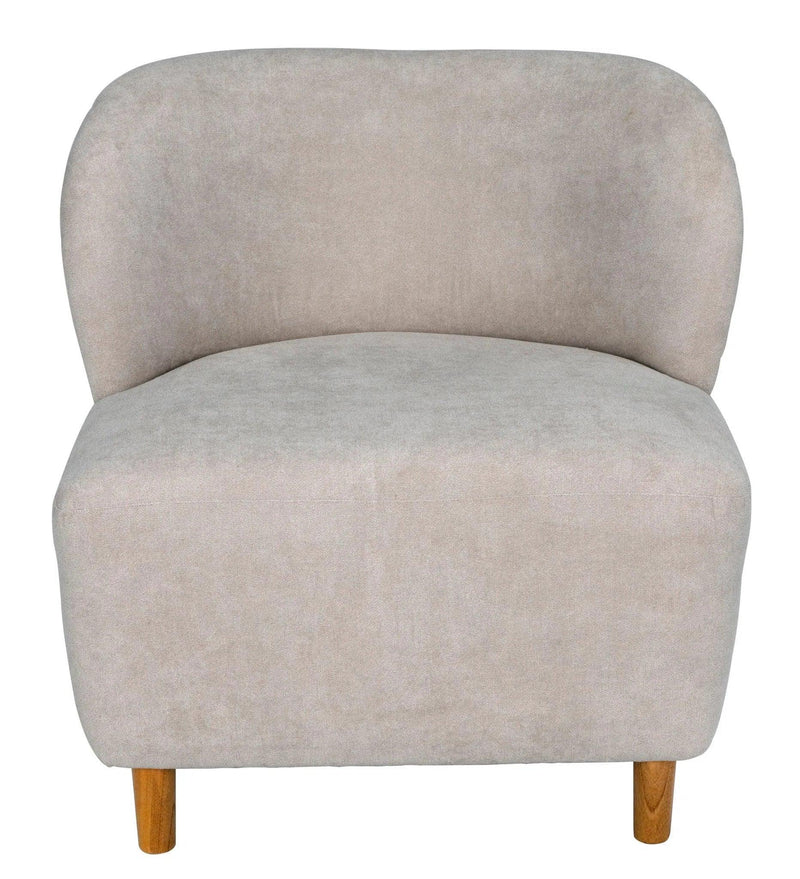 Laffont Wood Armless Chair with Wheat Fabric Club Chairs LOOMLAN By Noir