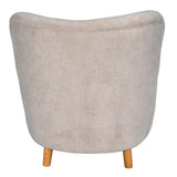 Laffont Wood Armless Chair with Wheat Fabric Club Chairs LOOMLAN By Noir