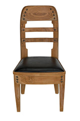 Laila Chair, Teak with Leather Dining Chairs LOOMLAN By Noir