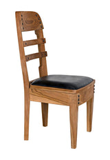 Laila Chair, Teak with Leather Dining Chairs LOOMLAN By Noir