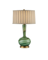 Lamartine Glass and Metal Green Table Lamp Table Lamps LOOMLAN By Currey & Co