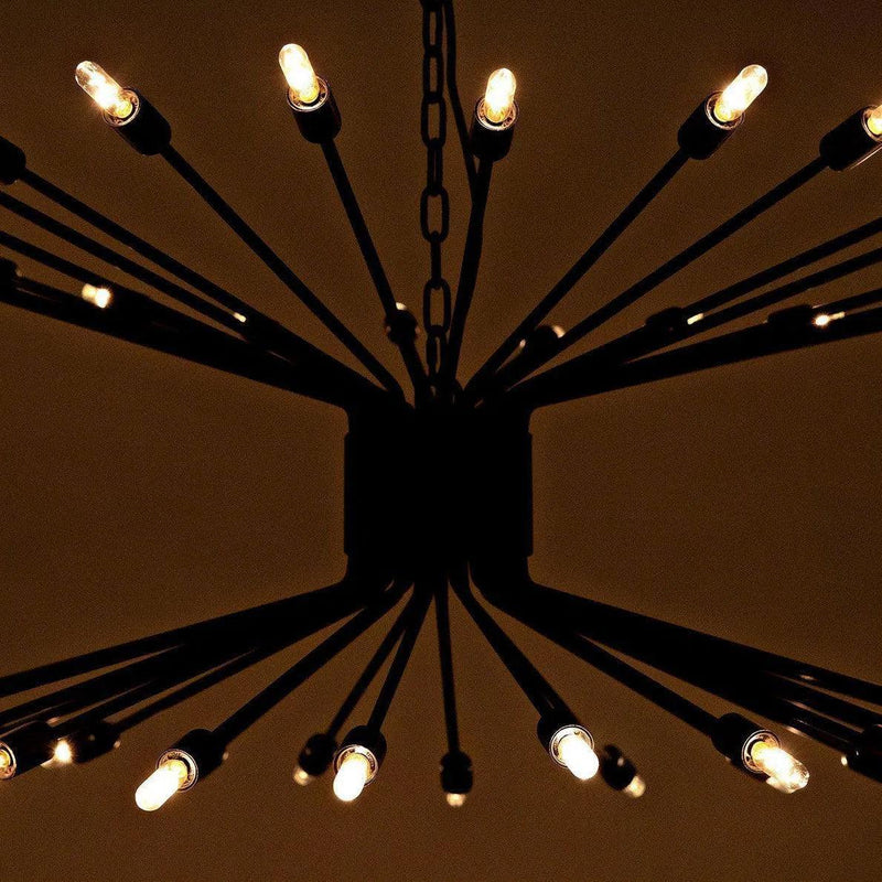 Lampberto Chandelier, Black Steel Chandeliers LOOMLAN By Noir