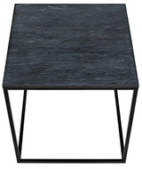 Landon Steel and Marble Black Rectangle Side Table Side Tables LOOMLAN By Noir