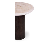 Landon Wood White Round Accent Table Side Tables LOOMLAN By Moe's Home